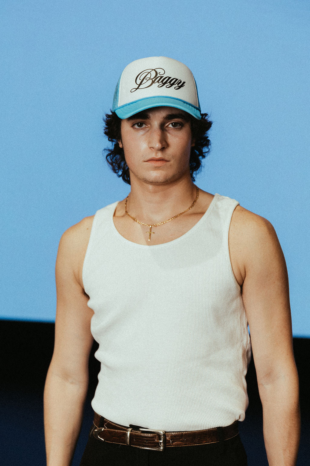 Baby Blue Logo Trucker