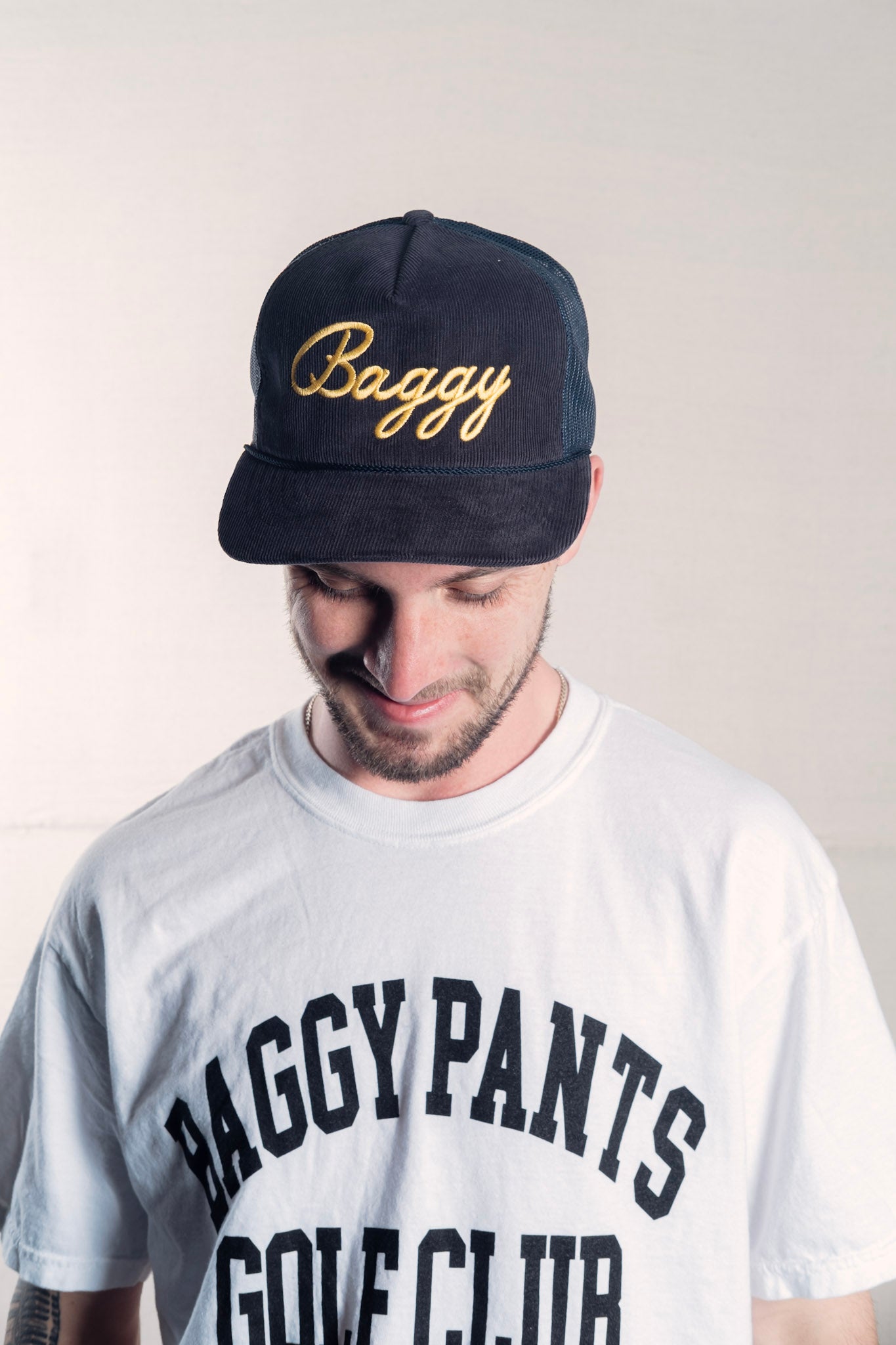 Navy Script hat