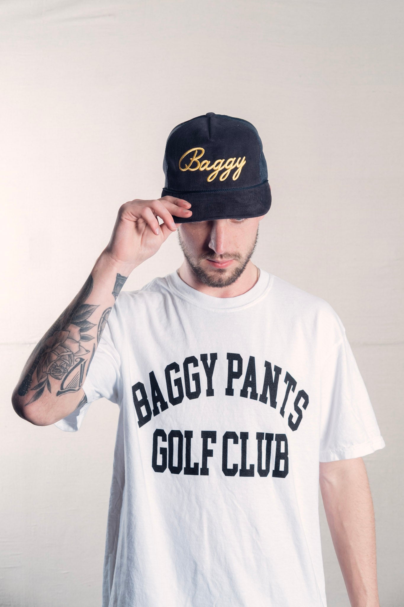 Navy Script hat