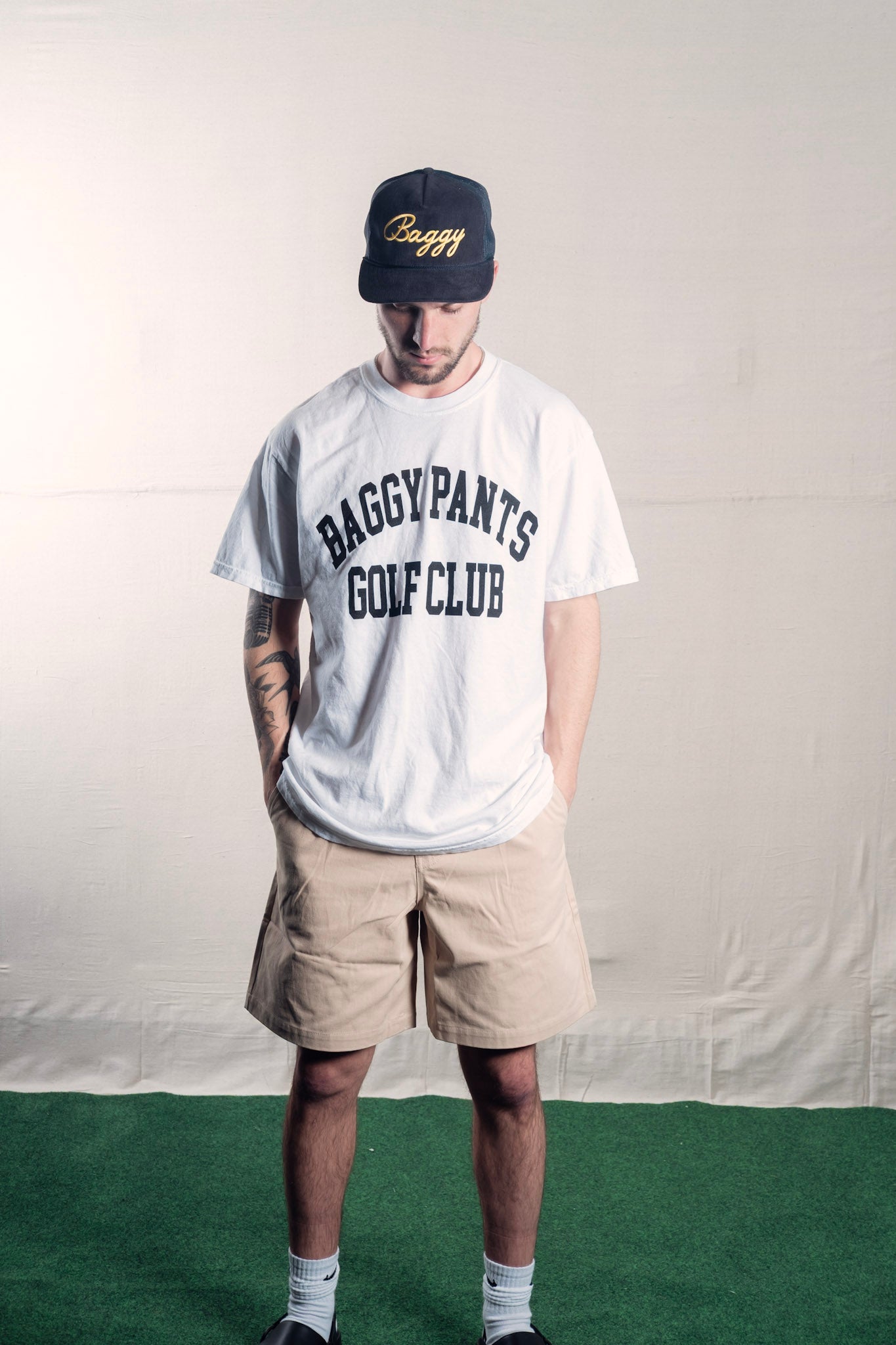 Navy Script hat